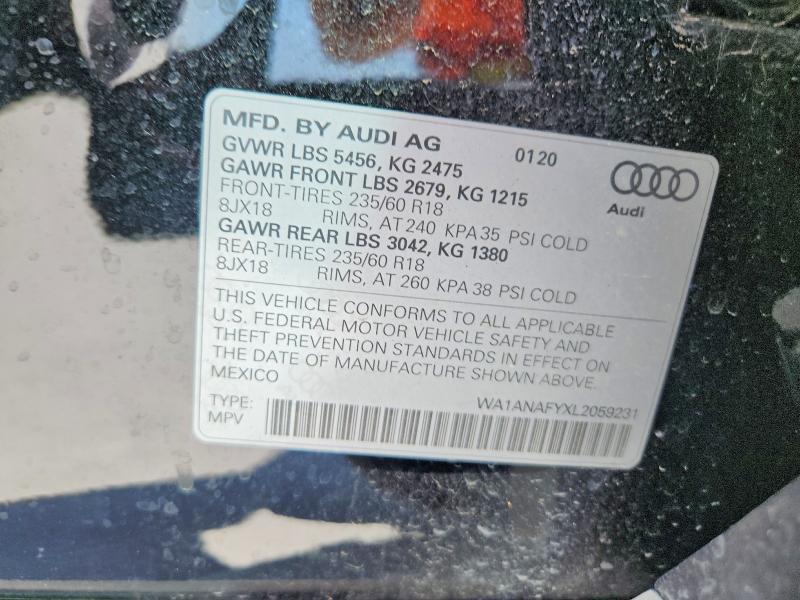 Продажа на аукционе авто 2020 Audi Q5, vin: WA1ANAFYXL2059231, номер лота: 64483756