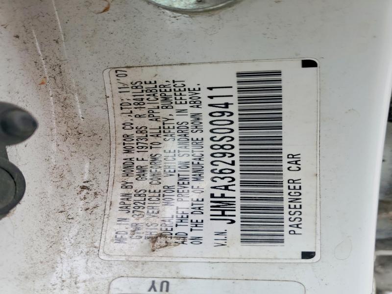 Продаж на аукціоні авто 2008 Honda Civic, vin: JHMFA36298S009411, номер лоту: 66006836