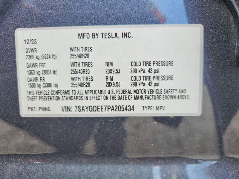 2023 Tesla Model Y მანქანა იყიდება აუქციონზე, vin: 7SAYGDEE7PA205434, აუქციონის ნომერი: 67183836