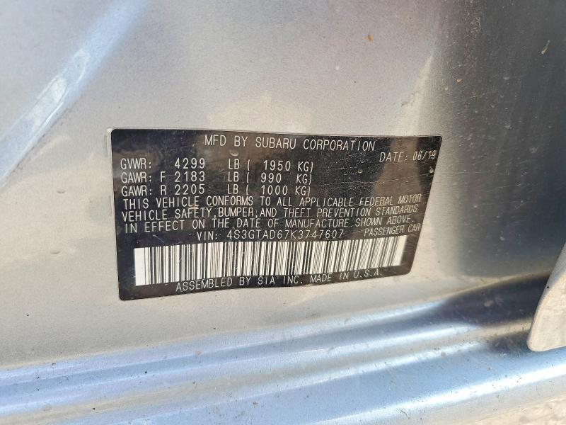 Продажа на аукционе авто 2019 Subaru Impreza, vin: 4S3GTAD67K3747607, номер лота: 63261216