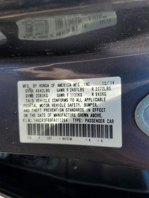 2015 Honda Accord მანქანა იყიდება აუქციონზე, vin: 1HGCR3F88FA010264, აუქციონის ნომერი: 65213466