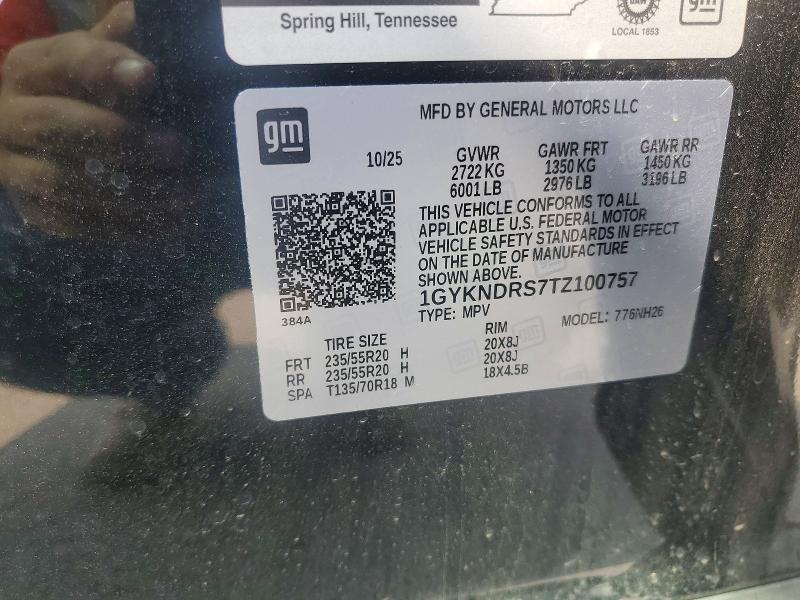 2026 Cadillac Xt5 მანქანა იყიდება აუქციონზე, vin: 1GYKNDRS7TZ100757, აუქციონის ნომერი: 62601746