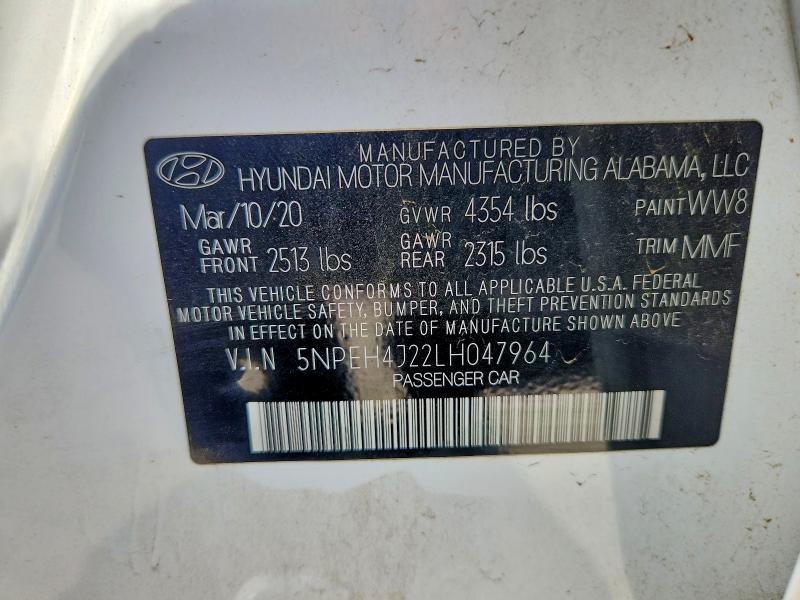 Продаж на аукціоні авто 2020 Hyundai Sonata, vin: 5NPEH4J22LH047964, номер лоту: 66111556