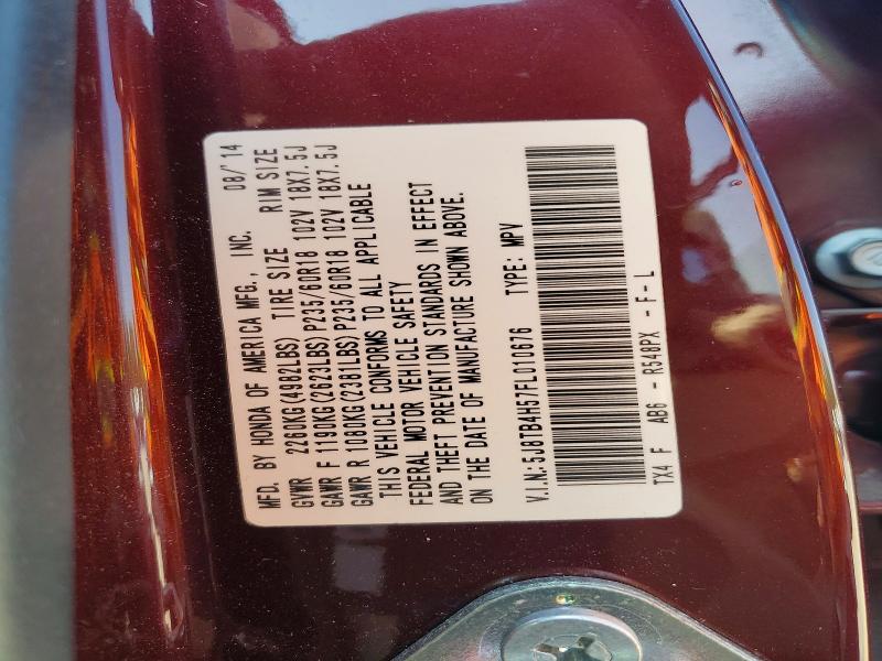 64318106 :رقم المزاد ، 5J8TB4H57FL010676 vin ، 2015 Acura Rdx مزاد بيع