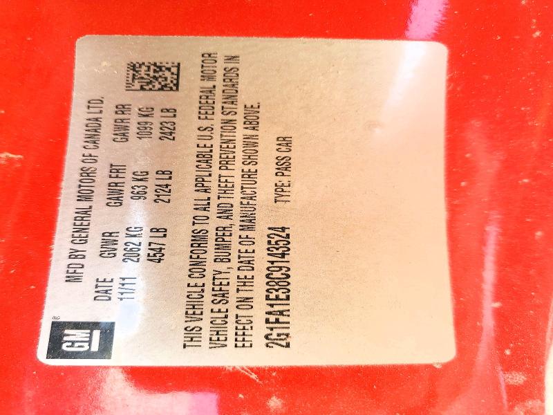 Aukcja sprzedaży 2012 Chevrolet Camaro, vin: 2G1FA1E38C9143524, numer aukcji: 63647656