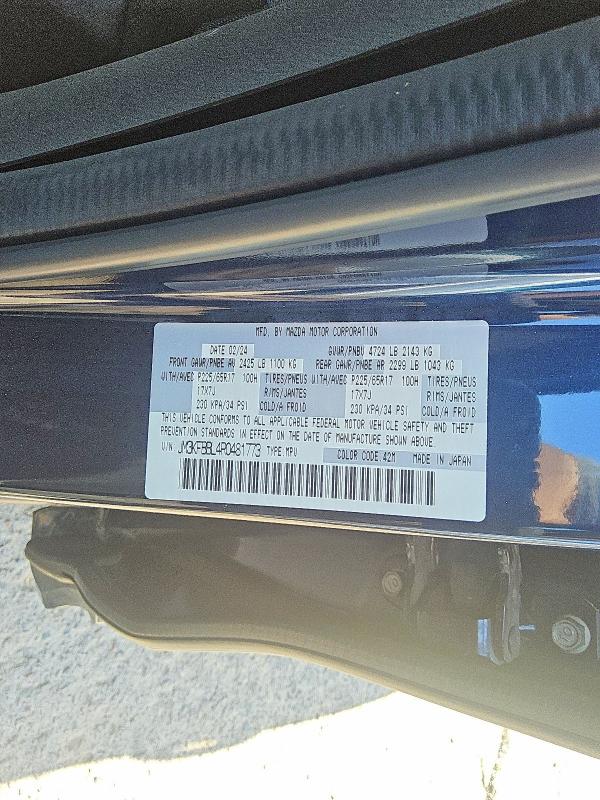 61365006 :رقم المزاد ، JM3KFBBL4R0481773 vin ، 2024 Mazda Cx-5 مزاد بيع