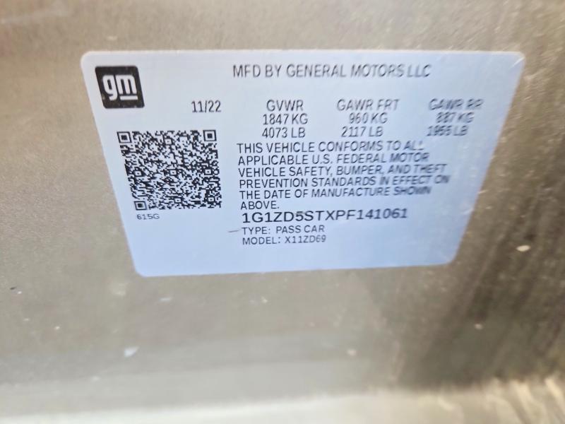 63546276 :رقم المزاد ، 1G1ZD5STXPF141061 vin ، 2023 Chevrolet Malibu مزاد بيع
