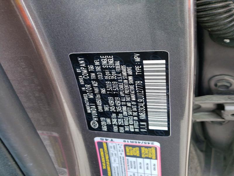 66796536 :رقم المزاد ، KM8J3CAL9LU127778 vin ، 2020 Hyundai Tucson مزاد بيع