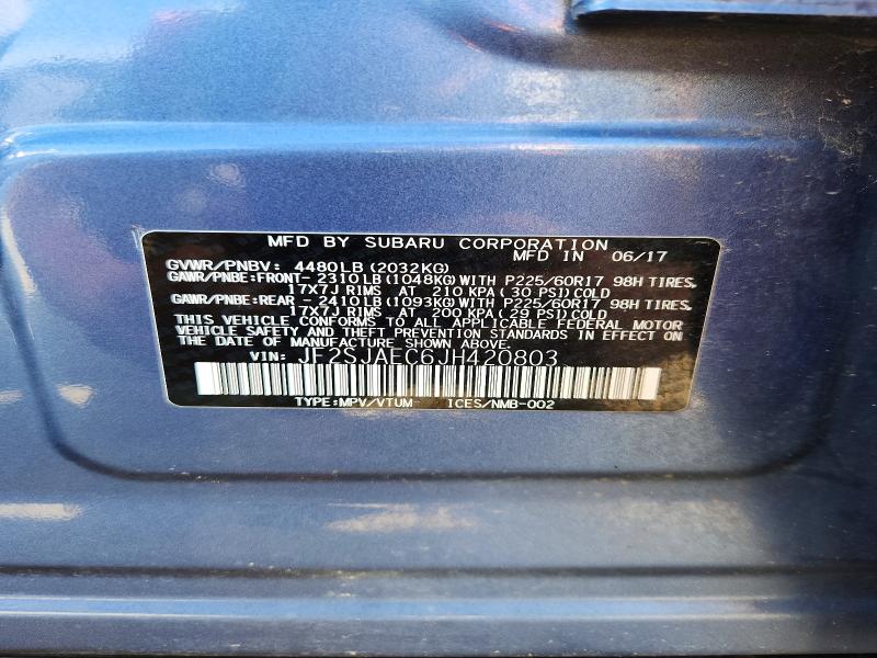 Aukcja sprzedaży 2018 Subaru Forester, vin: JF2SJAEC6JH420803, numer aukcji: 67150446