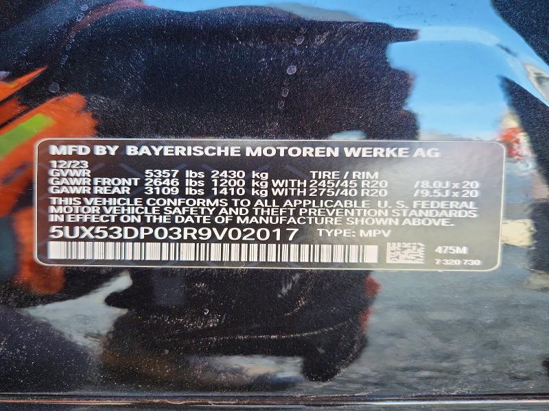 Продаж на аукціоні авто 2024 Bmw X3, vin: 5UX53DP03R9V02017, номер лоту: 65432666
