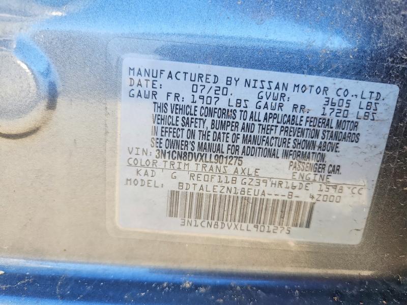 Aukcja sprzedaży 2020 Nissan Versa, vin: 3N1CN8DVXLL901275, numer aukcji: 65698516