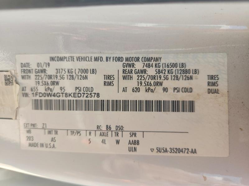 Продажа на аукционе авто 2019 Ford F450, vin: 1FD0W4GT8KED72578, номер лота: 64373416