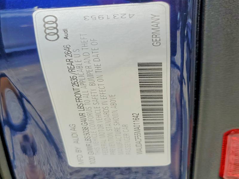 Продаж на аукціоні авто 2021 Audi A5, vin: WAUDACF55MA011642, номер лоту: 66298926