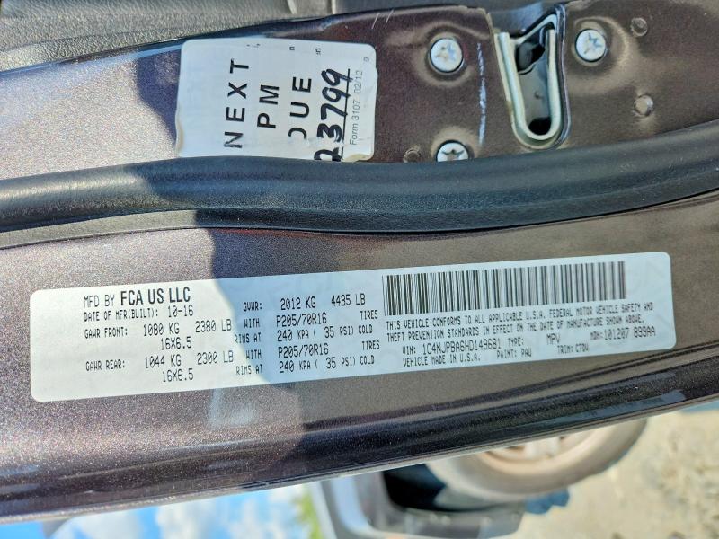 2017 Jeep Patriot მანქანა იყიდება აუქციონზე, vin: 1C4NJPBA6HD149681, აუქციონის ნომერი: 63318856