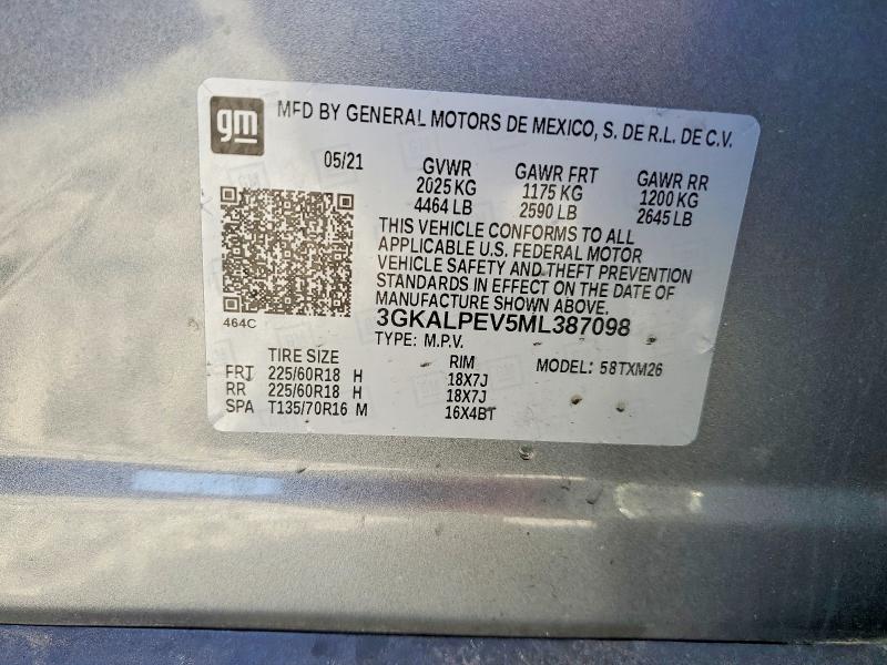 Aukcja sprzedaży 2021 Gmc Terrain, vin: 3GKALPEV5ML387098, numer aukcji: 65531816