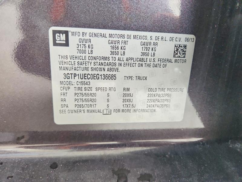 Продажа на аукционе авто 2014 Gmc Sierra, vin: 3GTP1UEC0EG136685, номер лота: 66427656