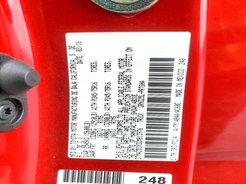 Auction sale of the 2016 Toyota Tacoma, vin: 3TMAZ5CN3GM013976, lot number: 63711496