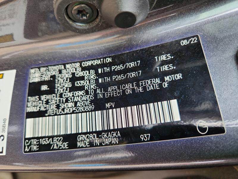 Продаж на аукціоні авто 2023 Toyota 4runner, vin: JTEFU5JR0P5280889, номер лоту: 64616266