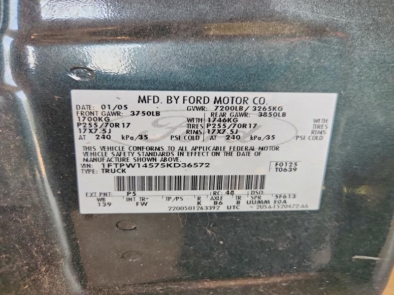 Продаж на аукціоні авто 2005 Ford F150, vin: 1FTPW14575KD36572, номер лоту: 63667436