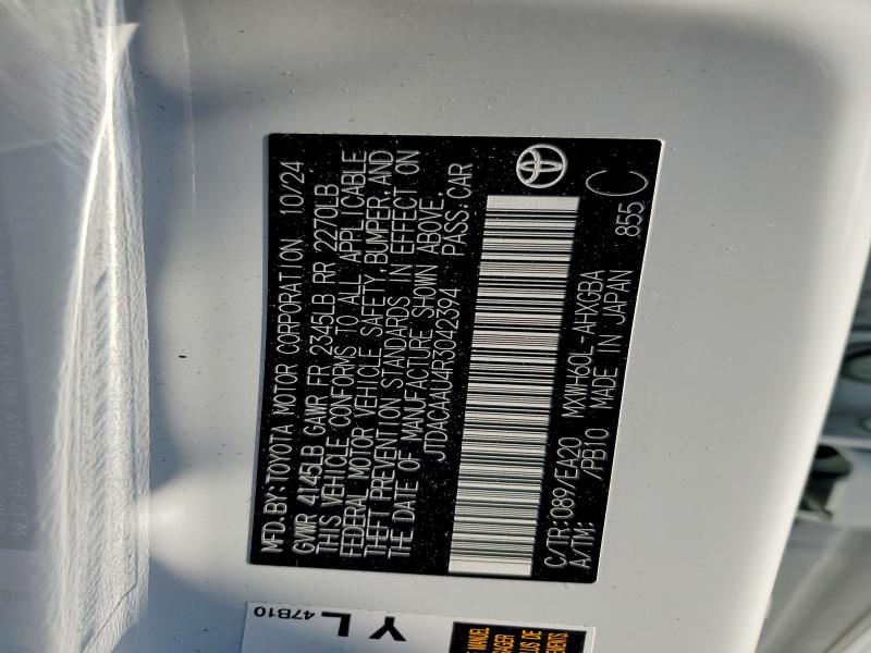 Продажа на аукционе авто 2024 Toyota Prius, vin: JTDACAAU4R3042394, номер лота: 64759946
