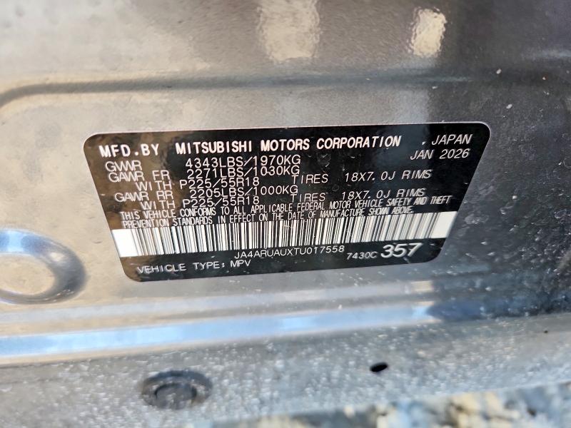 66923696 :رقم المزاد ، JA4ARUAUXTU017558 vin ، 2026 Mitsubishi Outlander Sport مزاد بيع
