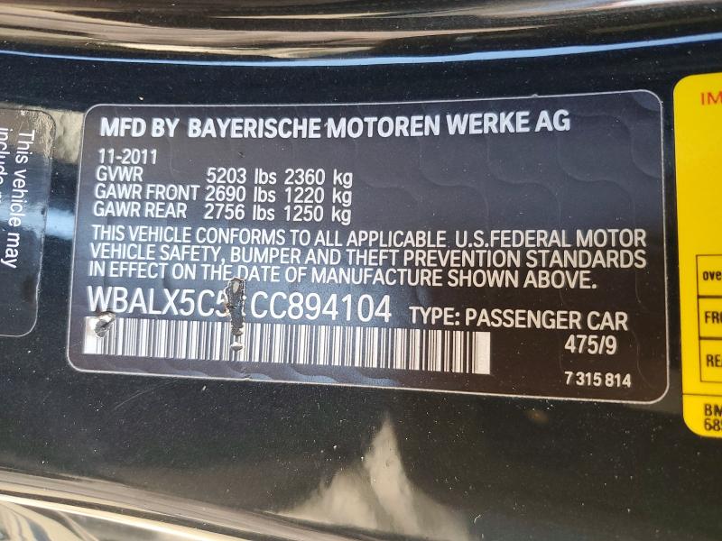Aukcja sprzedaży 2012 Bmw 650, vin: WBALX5C51CC894104, numer aukcji: 65665366