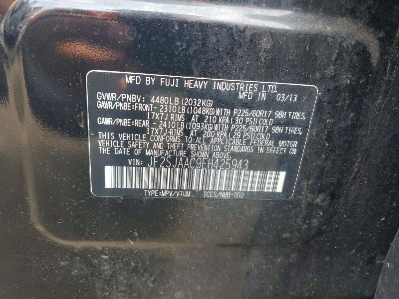Aukcja sprzedaży 2014 Subaru Forester, vin: JF2SJAAC9EH425943, numer aukcji: 66259176