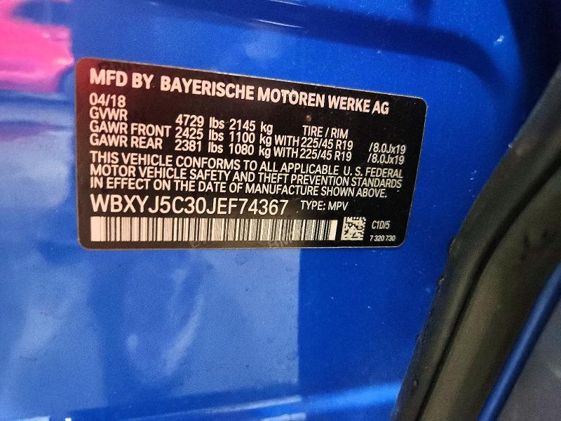 2018 Bmw X2 მანქანა იყიდება აუქციონზე, vin: WBXYJ5C30JEF74367, აუქციონის ნომერი: 65170176