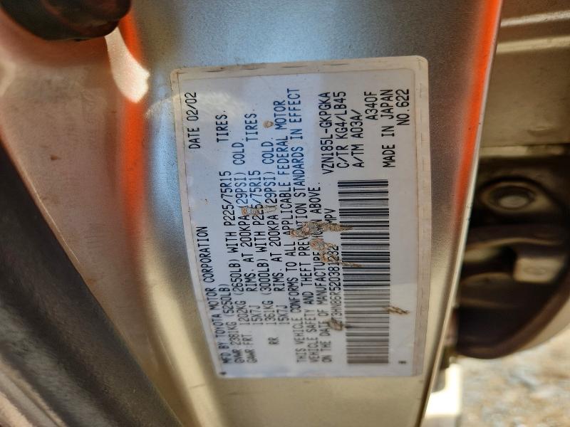 65389576 :رقم المزاد ، JT3HN86R520381232 vin ، 2002 Toyota 4runner مزاد بيع
