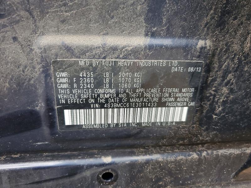 2014 Subaru Legacy მანქანა იყიდება აუქციონზე, vin: 4S3BMCC61E3011433, აუქციონის ნომერი: 64770056