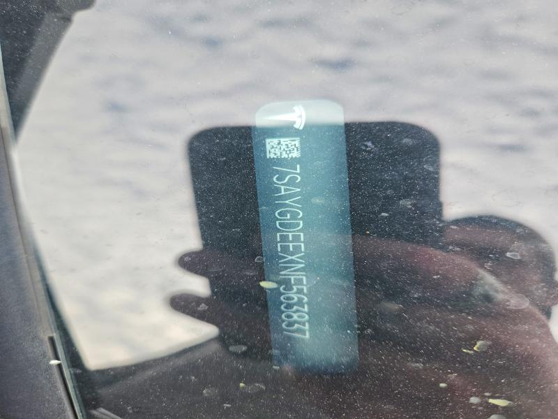 2022 Tesla Model Y მანქანა იყიდება აუქციონზე, vin: 7SAYGDEEXNF563837, აუქციონის ნომერი: 66520136
