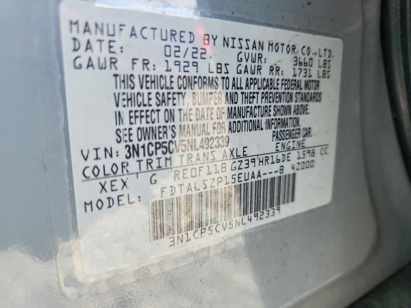 Aukcja sprzedaży 2022 Nissan Kicks, vin: 3N1CP5CV5NL492339, numer aukcji: 63554286
