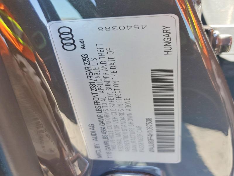 Продажа на аукционе авто 2017 Audi A3, vin: WAUJ8GFF4H1037508, номер лота: 64919296