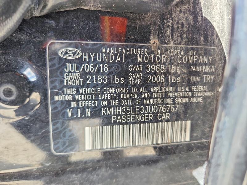 63134406 :رقم المزاد ، KMHH35LE3JU076767 vin ، 2018 Hyundai Elantra Gt مزاد بيع
