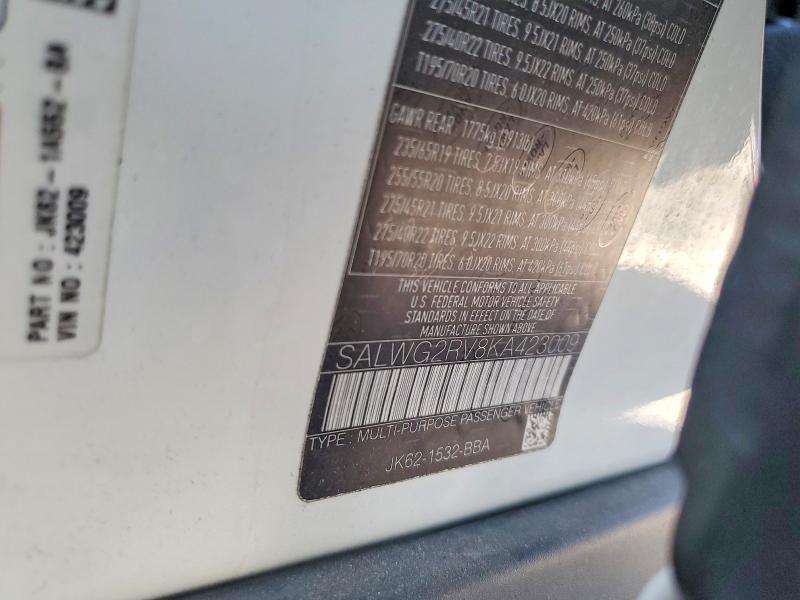 Aukcja sprzedaży 2019 Land Rover Range Rover Sport, vin: SALWG2RV8KA423009, numer aukcji: 65601986