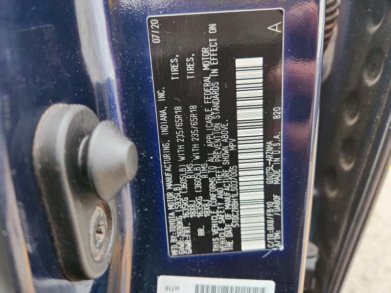 Продаж на аукціоні авто 2020 Toyota Highlander, vin: 5TDCZRBH1LS037005, номер лоту: 66041326