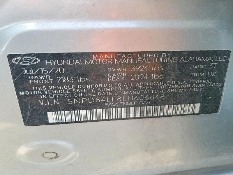Aukcja sprzedaży 2020 Hyundai Elantra, vin: 5NPD84LF8LH606848, numer aukcji: 63930116