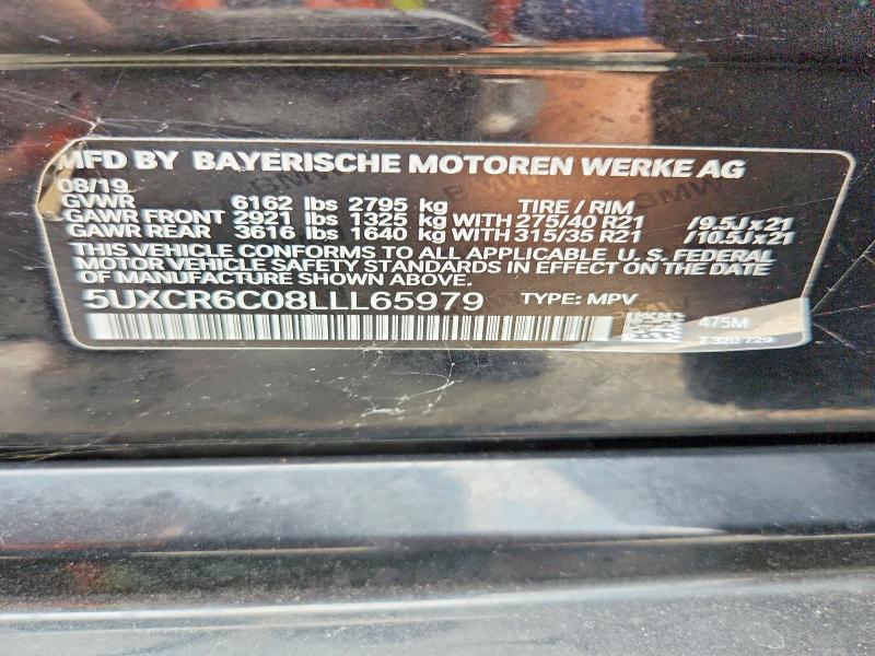 66342856 :رقم المزاد ، 5UXCR6C08LLL65979 vin ، 2020 Bmw X5 مزاد بيع