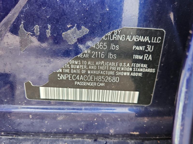 65230366 :رقم المزاد ، 5NPEC4AC0EH852680 vin ، 2014 Hyundai Sonata مزاد بيع