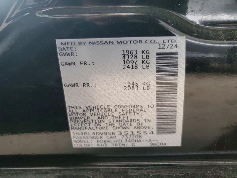 Продаж на аукціоні авто 2025 Nissan Altima, vin: 1N4BL4DV8SN351554, номер лоту: 64977126