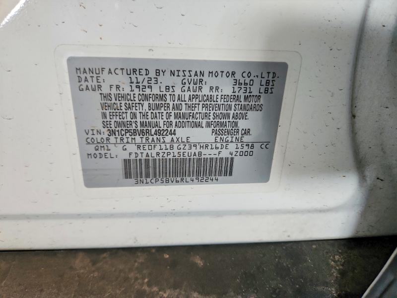 66448916 :رقم المزاد ، 3N1CP5BV6RL492244 vin ، 2024 Nissan Kicks مزاد بيع