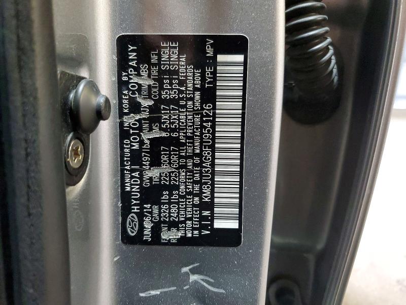 2015 Hyundai Tucson მანქანა იყიდება აუქციონზე, vin: KM8JU3AG8FU954126, აუქციონის ნომერი: 65680696