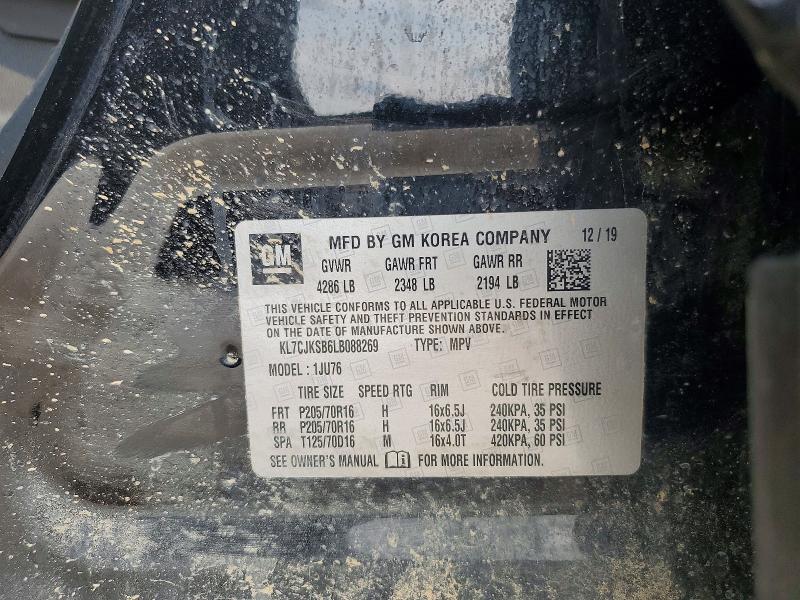 64979096 :رقم المزاد ، KL7CJKSB6LB088269 vin ، 2020 Chevrolet Trax مزاد بيع