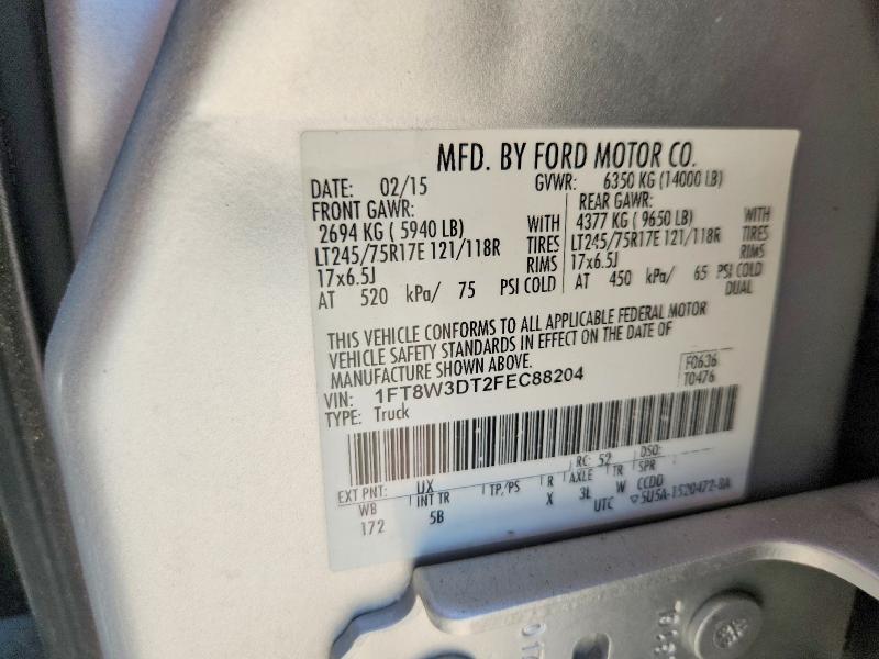 Продажа на аукционе авто 2015 Ford F350, vin: 1FT8W3DT2FEC88204, номер лота: 63548306