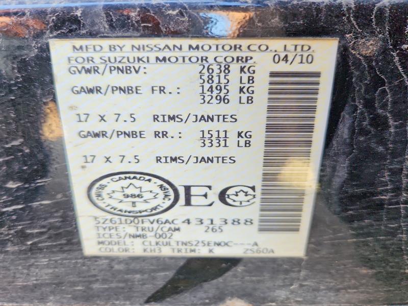 Aukcja sprzedaży 2010 Suzuki Equator, vin: 5Z61D0FV6AC431388, numer aukcji: 64262146