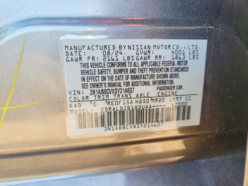 Продажа на аукционе авто 2025 Nissan Sentra, vin: 3N1AB8CVXSY214607, номер лота: 66895936