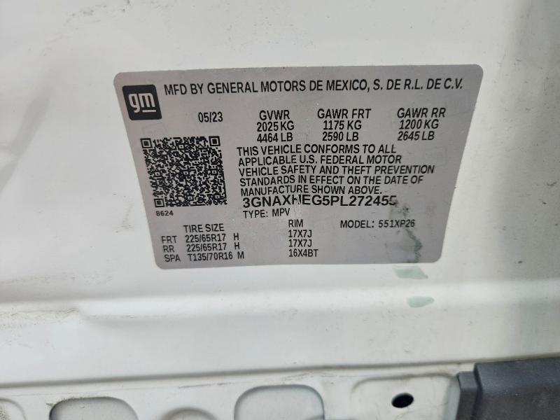 Продажа на аукционе авто 2023 Chevrolet Equinox, vin: 3GNAXHEG5PL272455, номер лота: 65404156