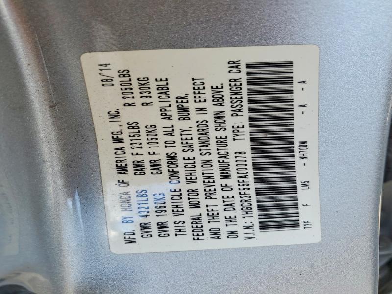 63533396 :رقم المزاد ، 1HGCR2F55FA000078 vin ، 2015 Honda Accord مزاد بيع
