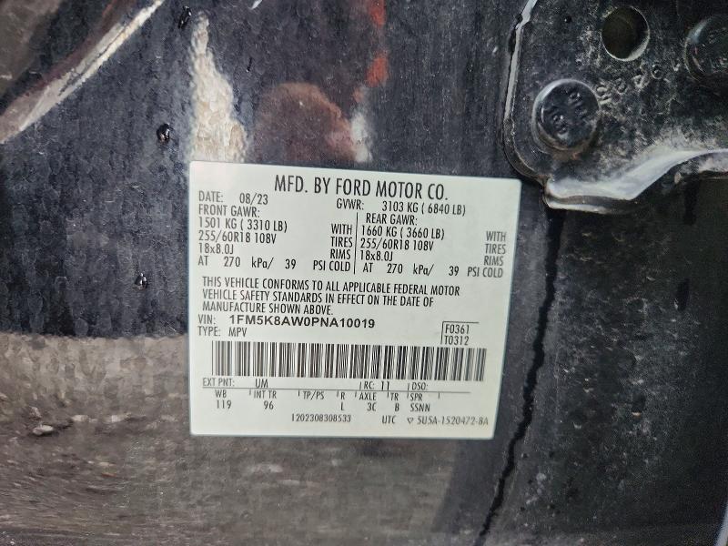 Aukcja sprzedaży 2023 Ford Explorer, vin: 1FM5K8AW0PNA10019, numer aukcji: 64267326