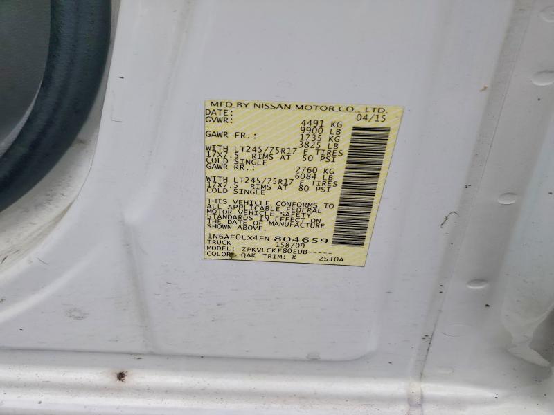 Aukcja sprzedaży 2015 Nissan Nv, vin: 1N6AF0LX4FN804659, numer aukcji: 64493876